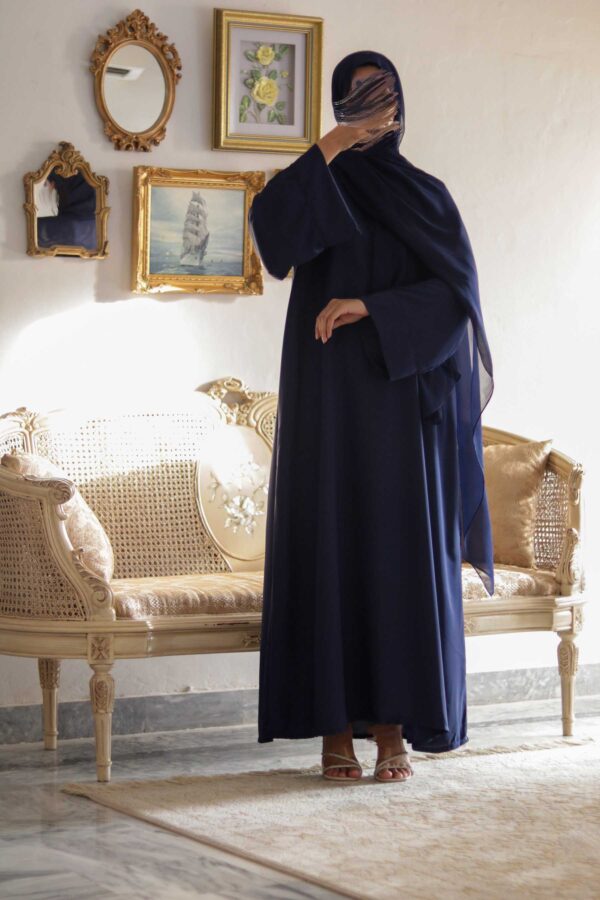 Navy Blue Basic Wide Sleeve Abaya