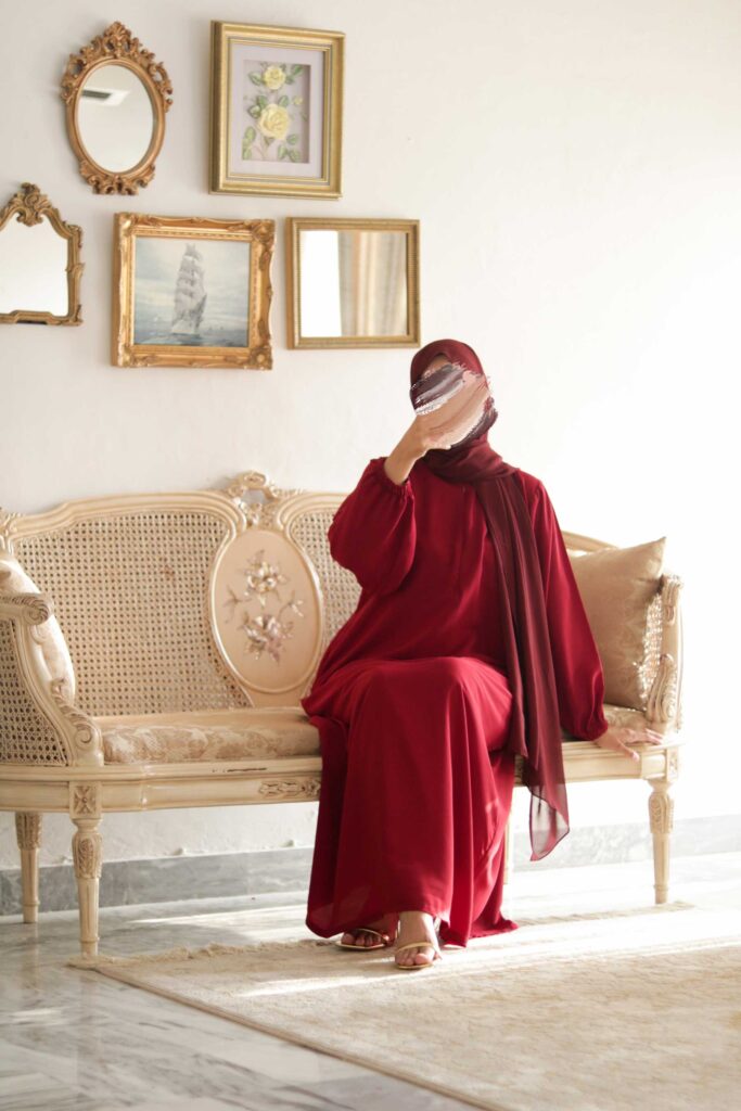 Maroon Cherry Classic Everyday Abaya – PINS & PEARLS