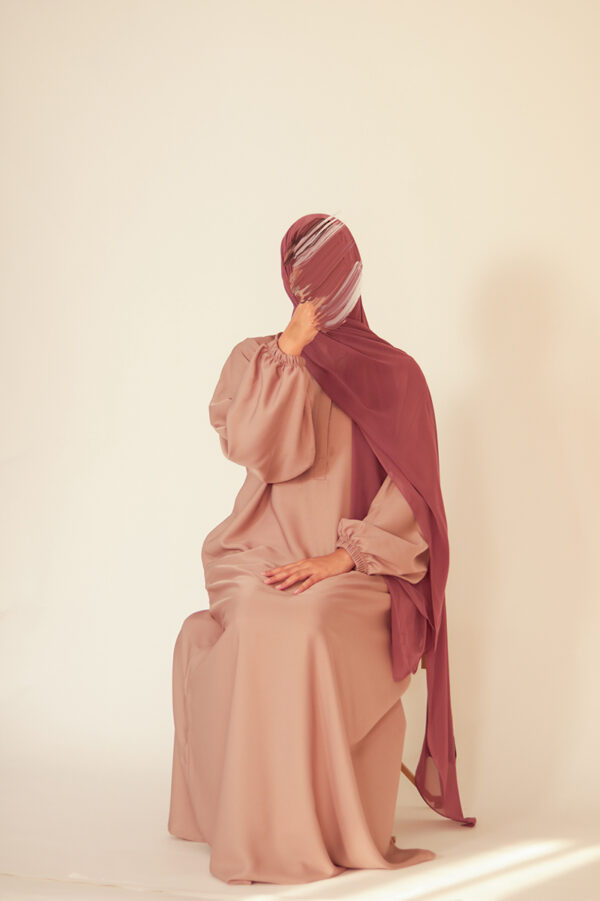 Dusty Rose Chiffon Hijab - Image 3