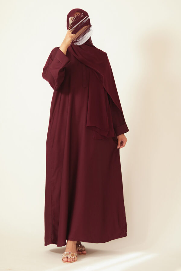 Rosewood Sleek Everyday Abaya - Image 8