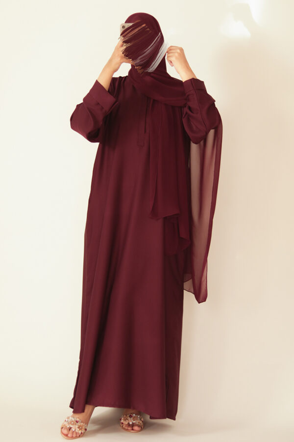 Rosewood Sleek Everyday Abaya - Image 4