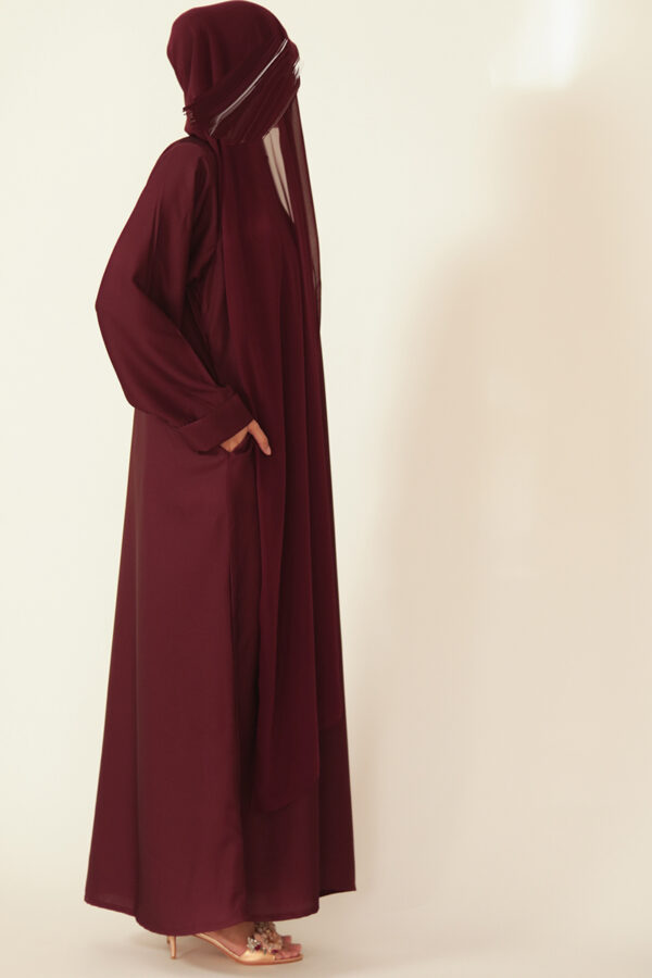 Rosewood Sleek Everyday Abaya - Image 5