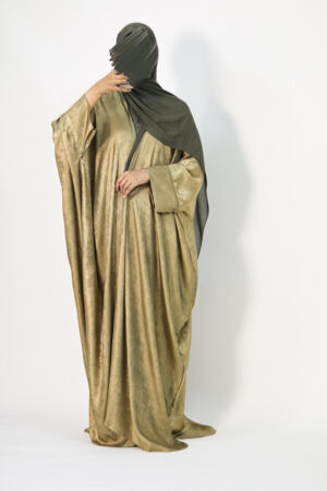 Olive Gold Metallic Abaya