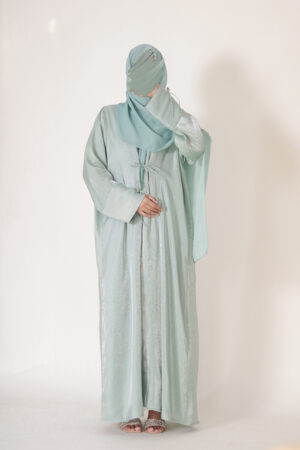 Aqua Luxury Shimmer Silk Abaya