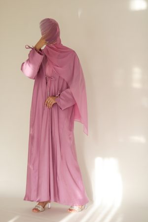 Toasted Mauve Luxury Shimmer Silk Abaya