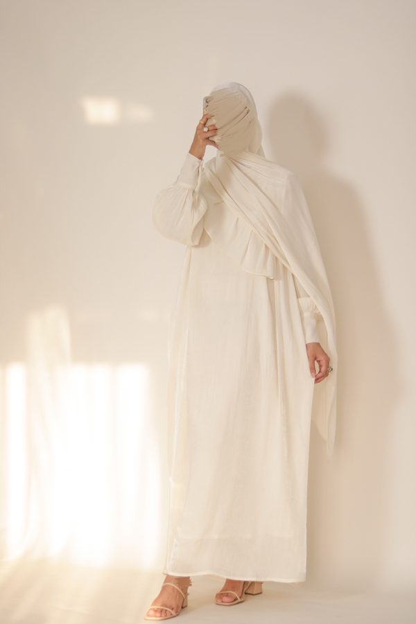 Sea Shell Crinkle Shimmer Abaya - Image 5