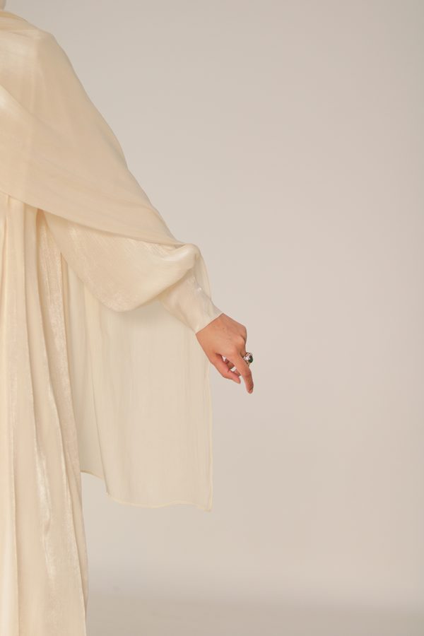 Sea Shell Crinkle Shimmer Abaya - Image 16