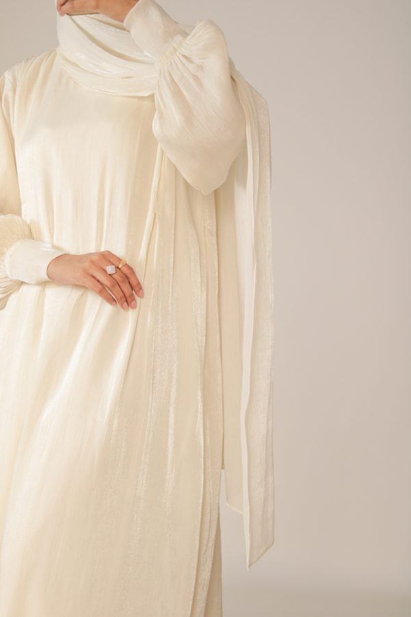 Sea Shell Crinkle Shimmer Abaya - Image 15