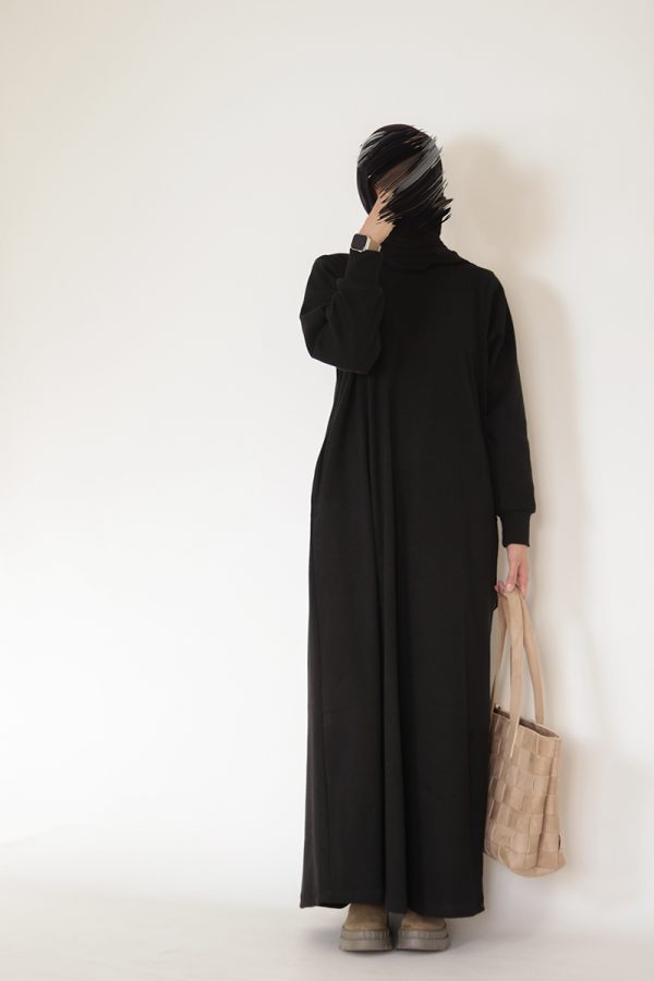 Black Knit Abaya - Image 11