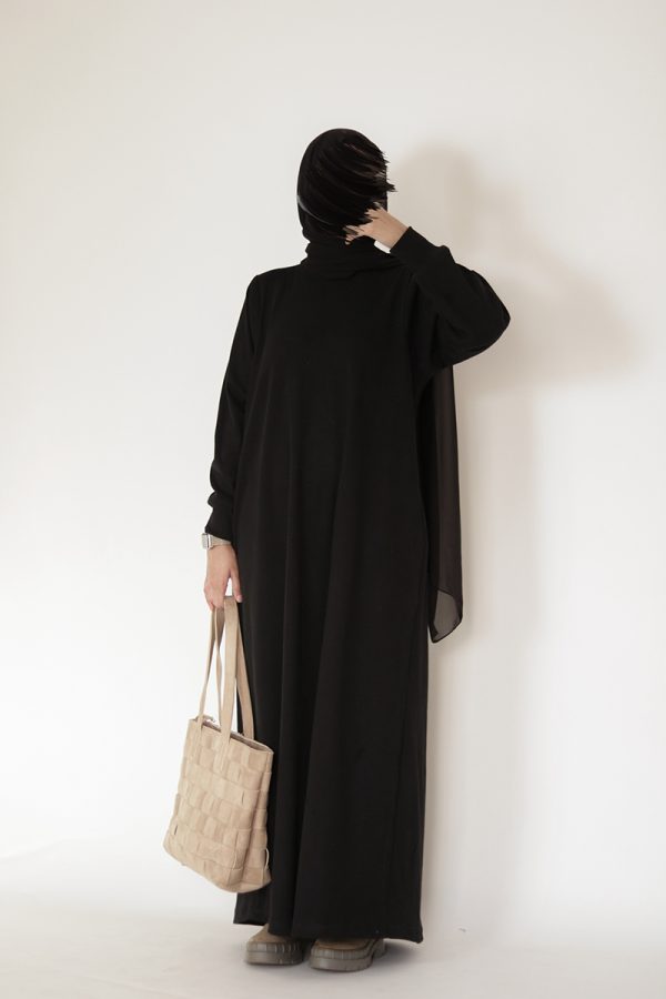 Black Knit Abaya - Image 17