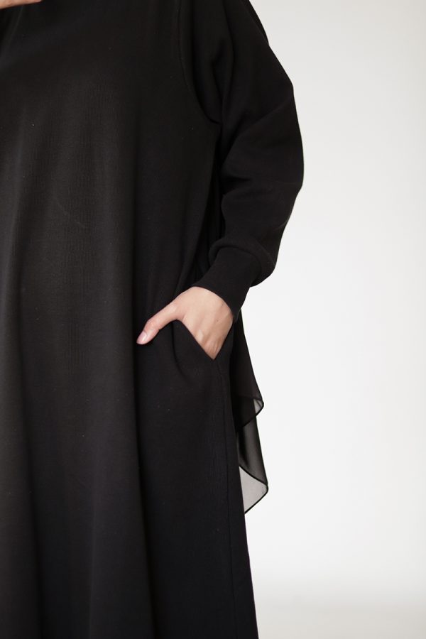 Black Knit Abaya - Image 10