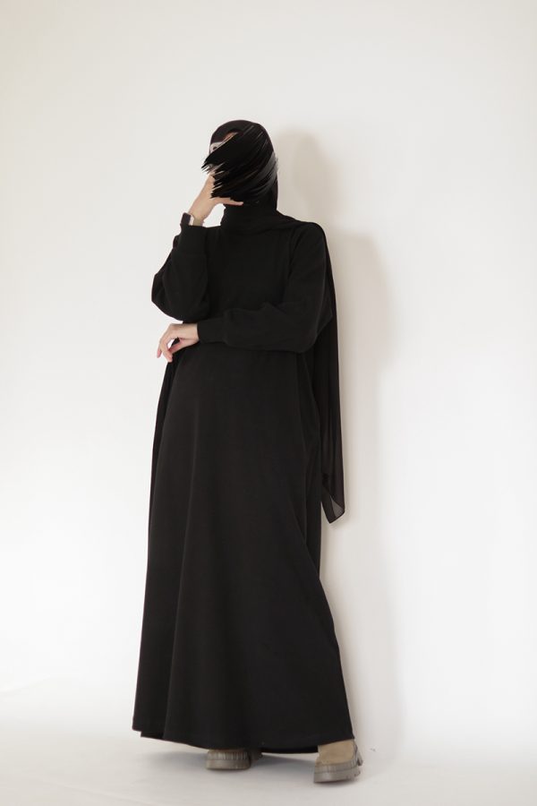 Black Knit Abaya - Image 14