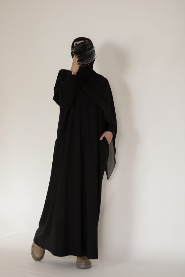 Black Knit Abaya - Image 8