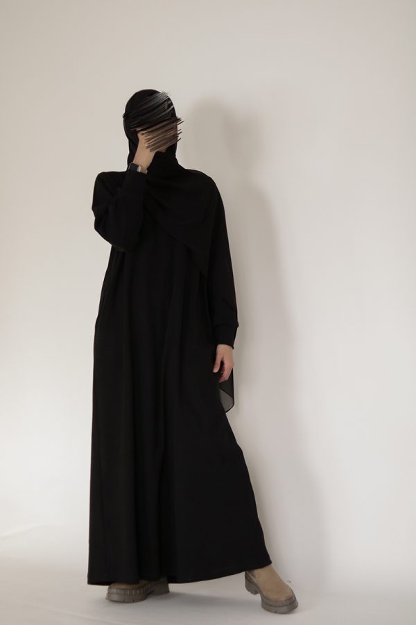 Black Knit Abaya - Image 16