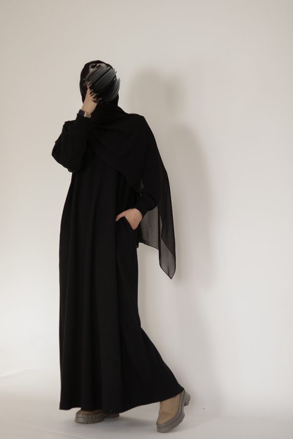 Black Knit Abaya - Image 5