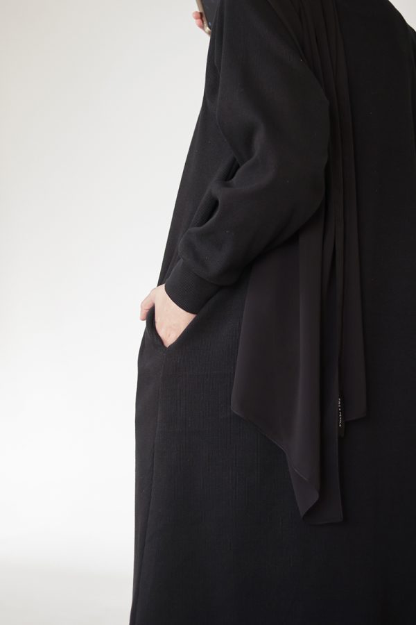 Black Knit Abaya - Image 6