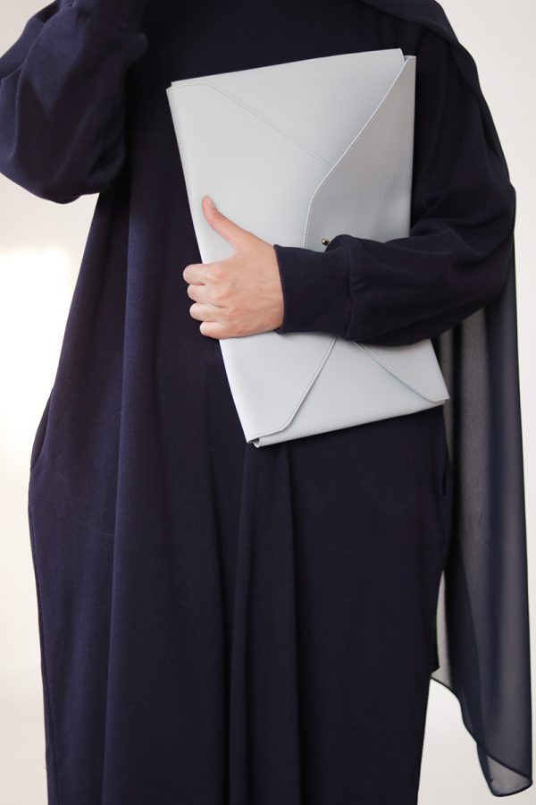 Dark Blue Knit Abaya - Image 13