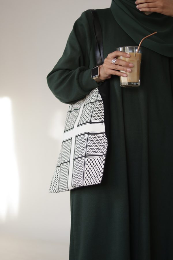 Dark Green Knit Abaya - Image 15