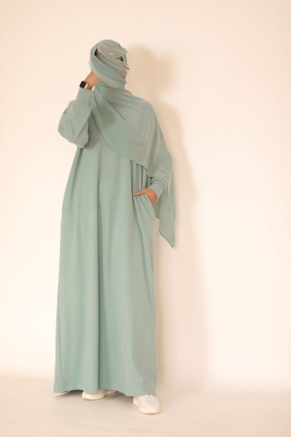 Aqua Knit Abaya - Image 2