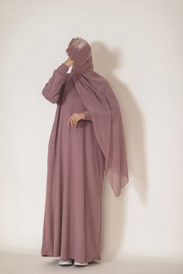 Dusty Lavender Knit Abaya - Image 4