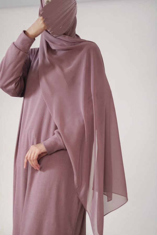 Dusty Lavender Knit Abaya - Image 2