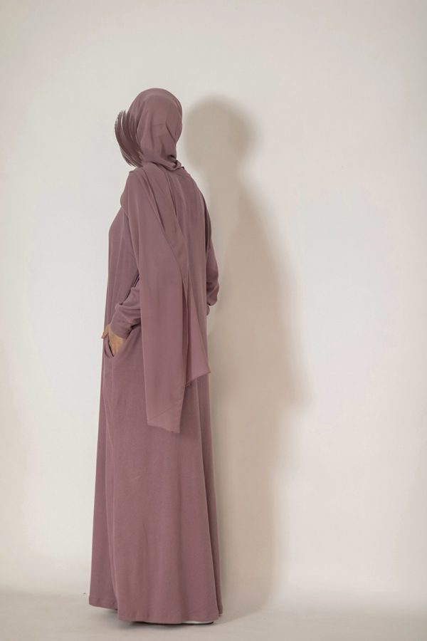 Dusty Lavender Knit Abaya - Image 9