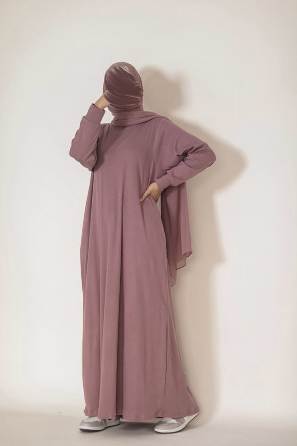 Dusty Lavender Knit Abaya