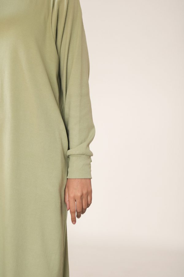 Pistachio Cream Knit Abaya - Image 14