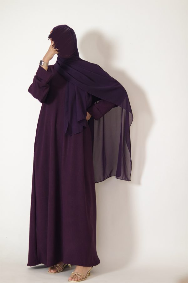 Midnight Purple Sleek Abaya - Image 12