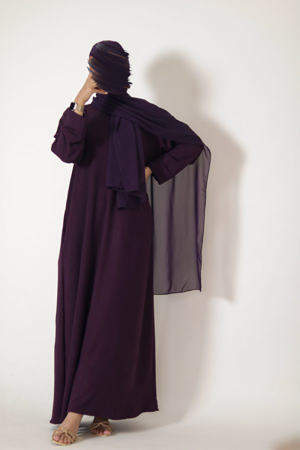 Midnight Purple Sleek Abaya - Image 10