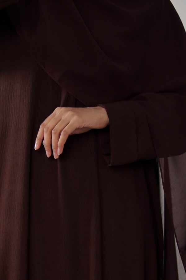 Chocolate Brown Sleek Abaya - Image 7