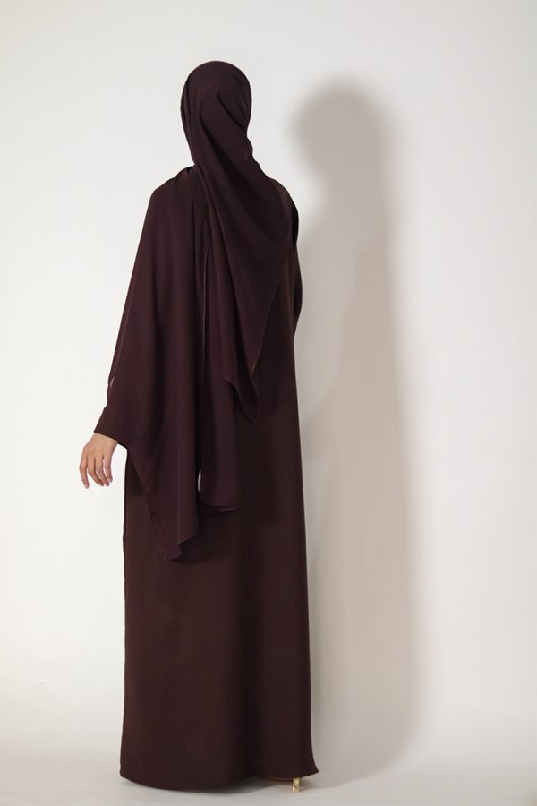 Chocolate Brown Sleek Abaya - Image 6