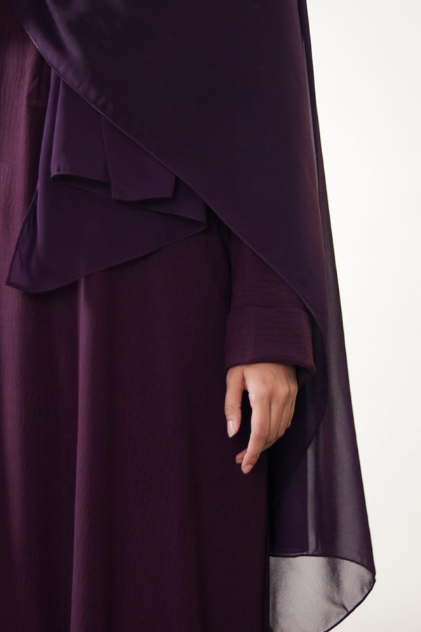 Midnight Purple Sleek Abaya - Image 9