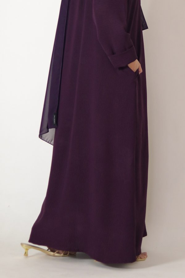 Midnight Purple Sleek Abaya - Image 7