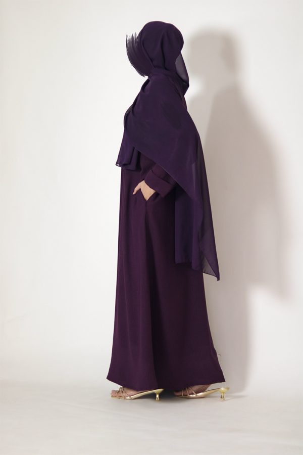 Midnight Purple Sleek Abaya - Image 6