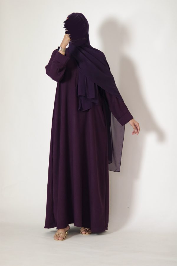 Midnight Purple Sleek Abaya - Image 5