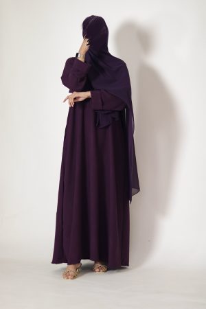 Midnight Purple Sleek Abaya