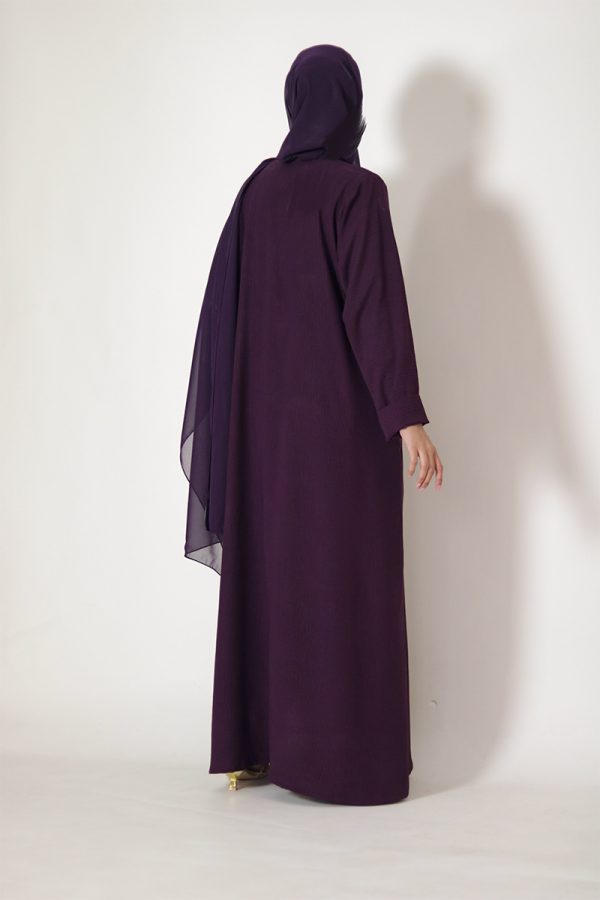 Midnight Purple Sleek Abaya - Image 2