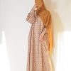 Beige Bloom Muse Abaya With Hijab