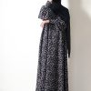 Black Bloom Muse Abaya With Hijab