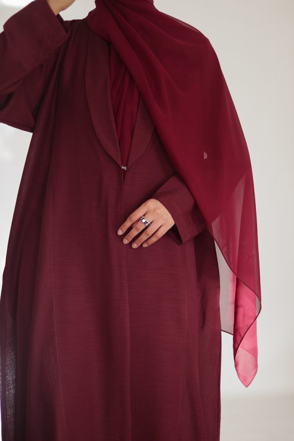 Cherry Glaze Daily Collared Kimono with Hijab - Image 11