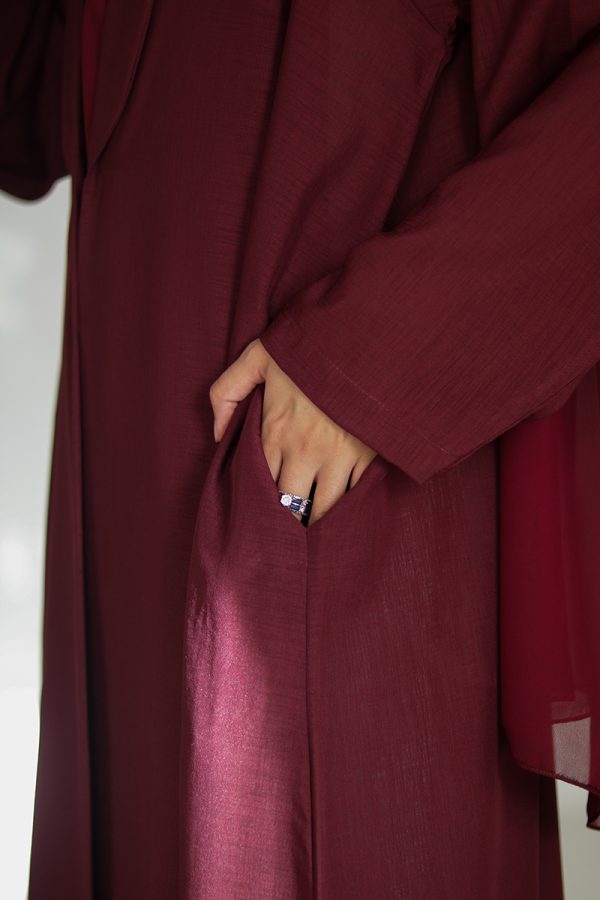 Cherry Glaze Daily Collared Kimono with Hijab - Image 13