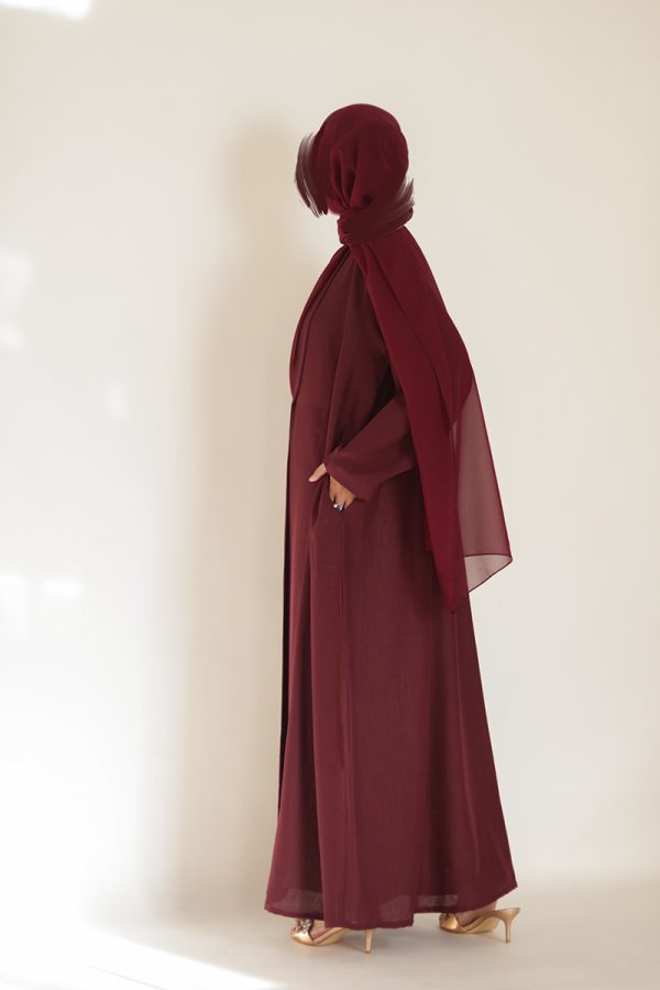 Cherry Glaze Daily Collared Kimono with Hijab - Image 3