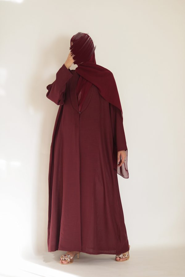 Cherry Glaze Daily Collared Kimono with Hijab