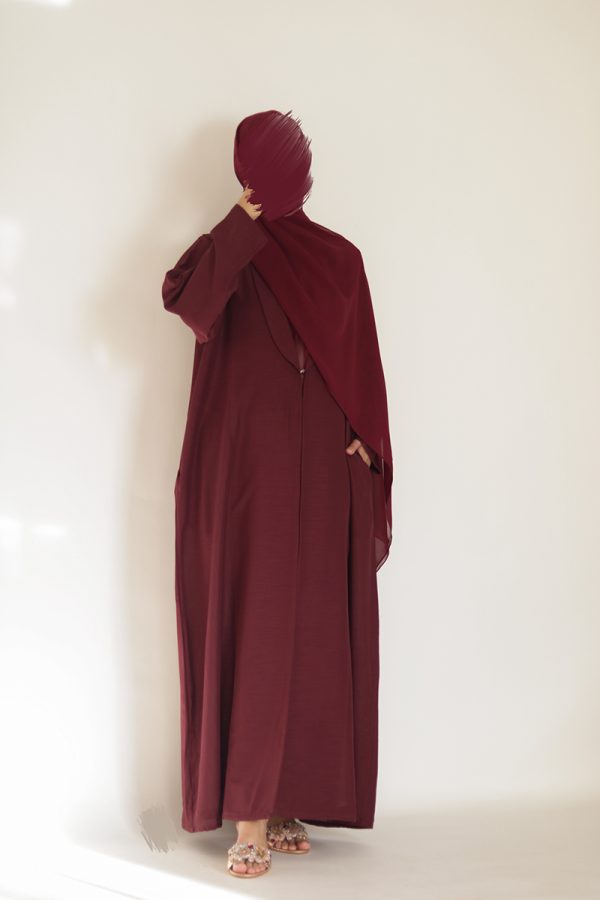 Cherry Glaze Daily Collared Kimono with Hijab - Image 5