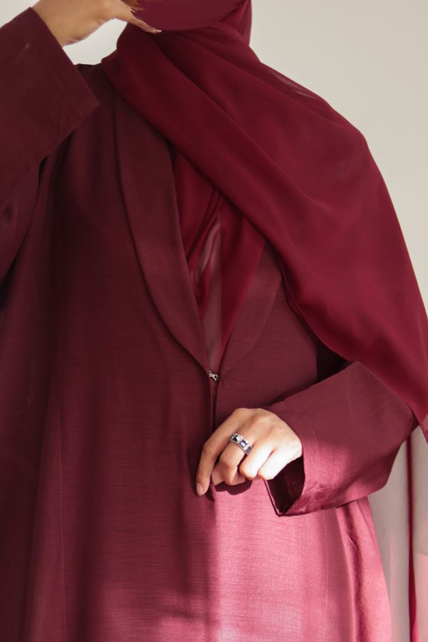 Cherry Glaze Daily Collared Kimono with Hijab - Image 7