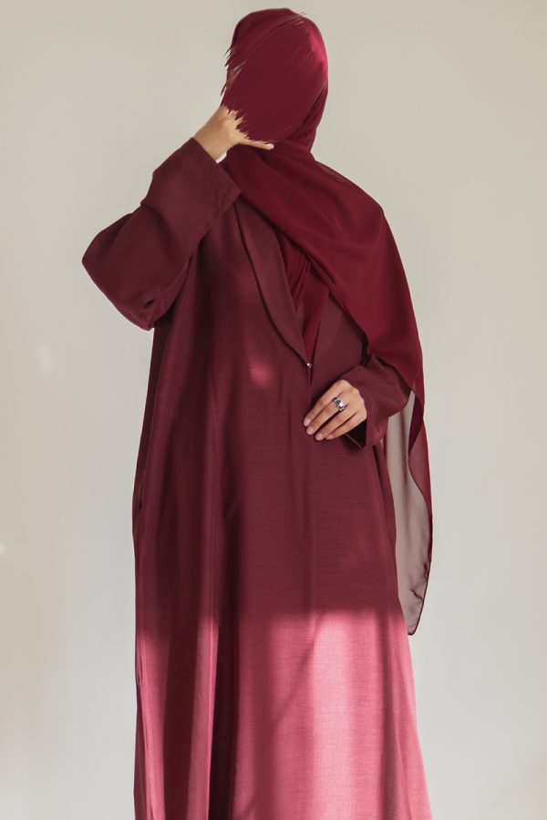 Cherry Glaze Daily Collared Kimono with Hijab - Image 8