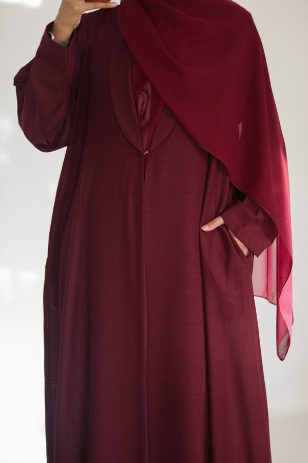 Cherry Glaze Daily Collared Kimono with Hijab - Image 9