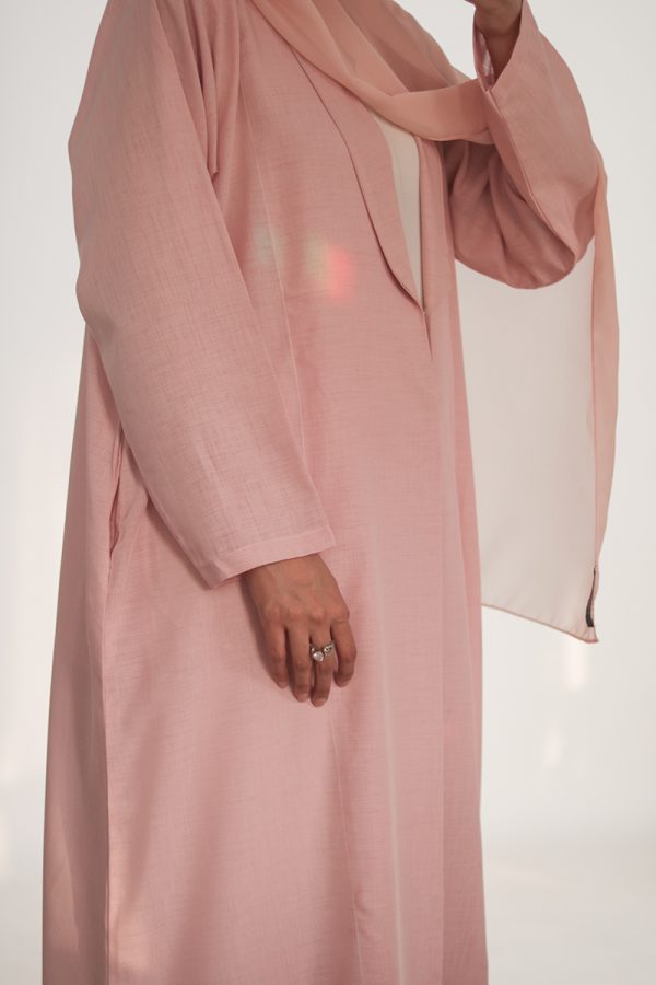 Cotton Candy Pink Daily Collared Kimono with Hijab - Image 11