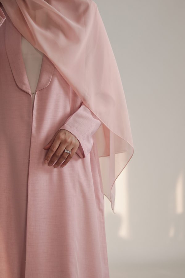 Cotton Candy Pink Daily Collared Kimono with Hijab - Image 12